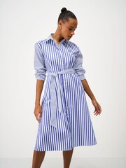 Crew Clothing Blue Long Sleeve Eleanor Striped Shirt Dress - Image 3 of 5