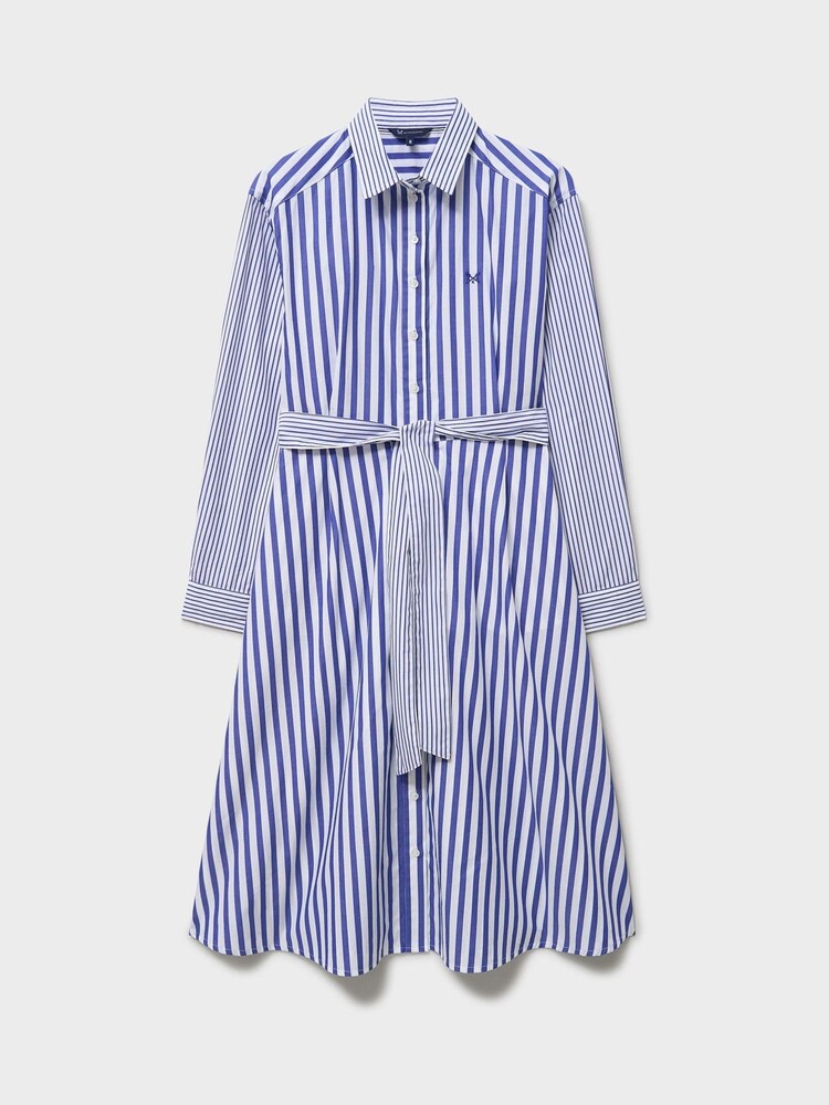 Crew Clothing Blue Long Sleeve Eleanor Striped Shirt Dress - Image 5 of 5