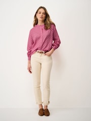 Crew Clothing Savannah Cotton-Viscose Blouse - Imaginea 3 din 5