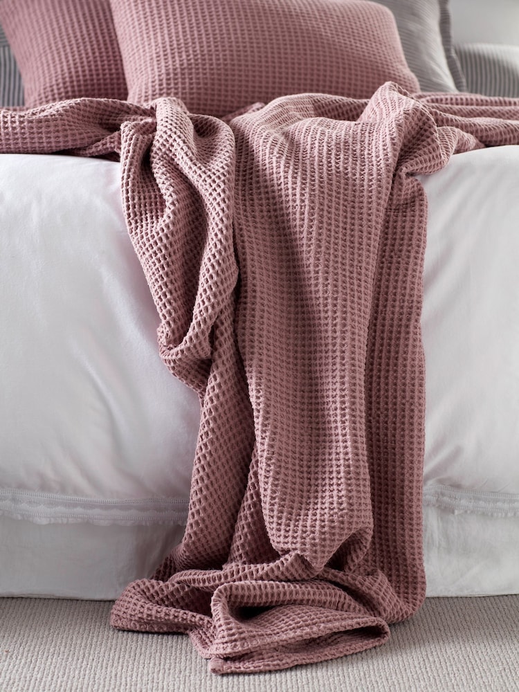 Secret Linen Store Vintage Rose Big Waffle Throw - Image 1 of 2