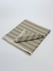 Secret Linen Store Khaki Arlo Stripe Throw - Image 3 of 3