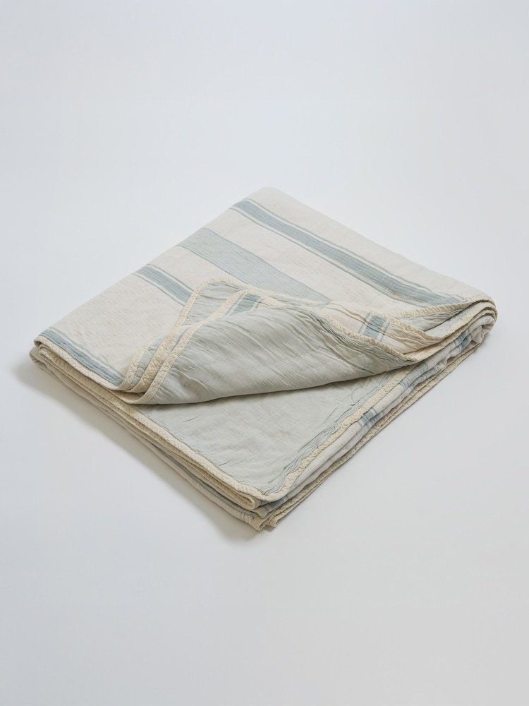 Secret Linen Store Benji Stripe Quilted Throw - Bild 4 von 4