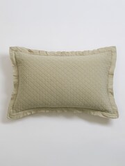 Secret Linen Store Soft Sage Evelyn Quilted Cushion Cover - Image 3 of 3