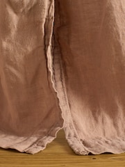 Secret Linen Store Almond 100% Linen Loop Top Slot Header Single Curtains - Image 3 of 3