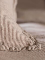 Secret Linen Store Conker Sid Stripe Linen Pillowcase - Image 1 of 4
