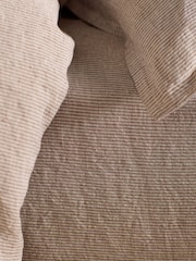 Secret Linen Store Conker Sid Stripe Linen Pillowcase - Image 2 of 4