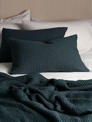 Secret Linen Store Darkest Spruce Big Waffle Cushion Cover - Image 1 of 2