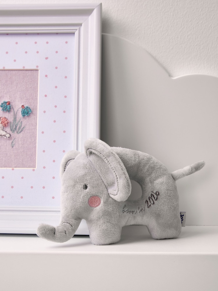 JoJo Maman Bébé Born In 2026 Elephant Rattle - Image 1 of 4 JoJo Maman Bébé Born In 2026 Elephant Rattle - Image 1 of 4