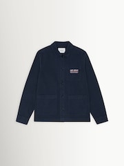 Les Deux Blue Herringbone Artist Graphic Overshirt - Image 1 of 2