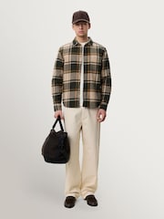 Les Deux Green Check Flannel Shirt - Image 3 of 9
