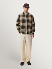 Les Deux Green Check Flannel Shirt - Image 4 of 9