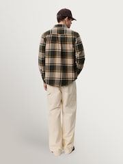 Les Deux Green Check Flannel Shirt - Image 5 of 9