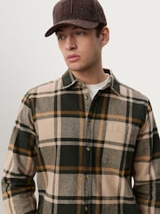Les Deux Green Check Flannel Shirt - Image 6 of 9