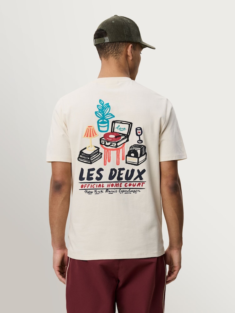 Les Deux Natural Record Back Graphic T-Shirt - Image 2 of 8