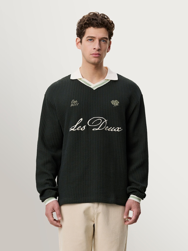 Les Deux Green Waffle Long Sleeve Football Jersey - Image 1 of 9