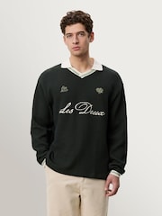 Les Deux Green Waffle Long Sleeve Football Jersey - Image 4 of 9