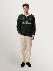 Les Deux Green Waffle Long Sleeve Football Jersey - Image 5 of 9