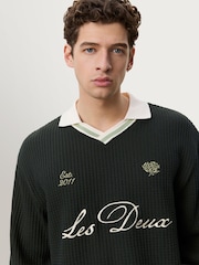 Les Deux Green Waffle Long Sleeve Football Jersey - Image 7 of 9