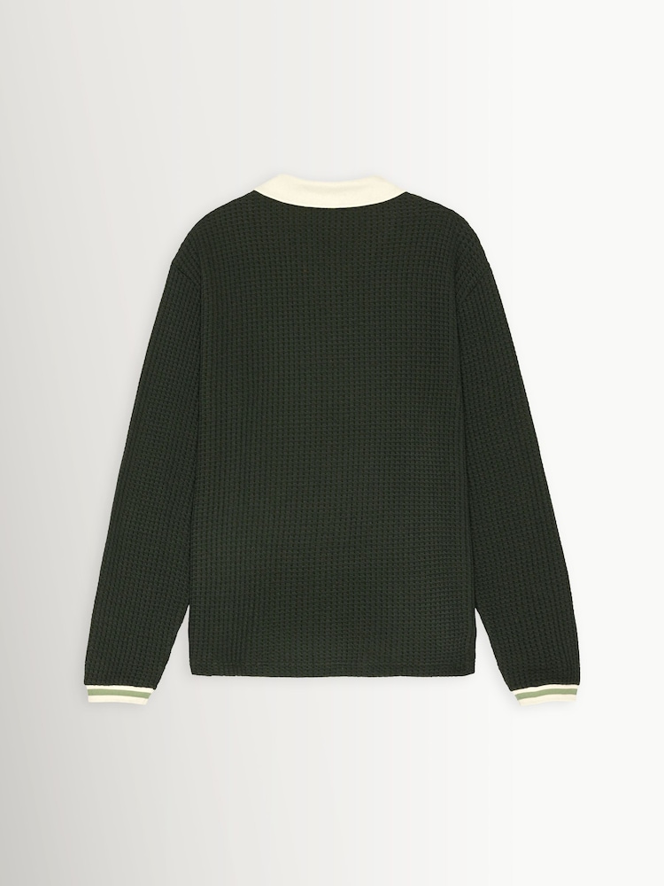 Les Deux Green Waffle Long Sleeve Football Jersey - Image 9 of 9