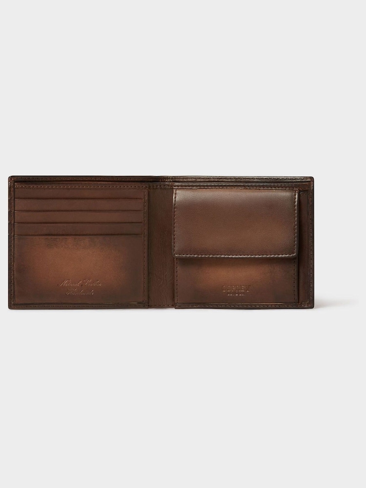 Osprey London Brown The Hand Burnished Leather Coin Pocket Wallet - Image 6 of 6