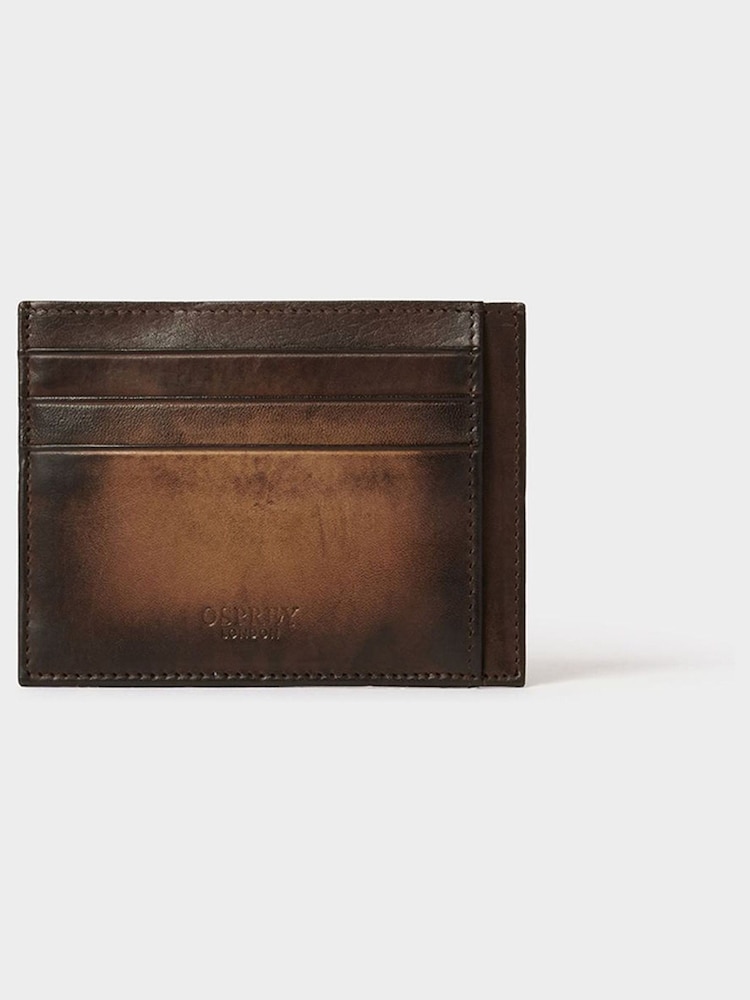 Osprey London Brown The Hand Burnished Leather Card Holder - Image 2 of 6