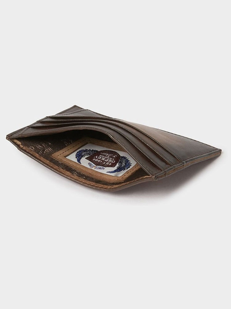 Osprey London Brown The Hand Burnished Leather Card Holder - Image 6 of 6