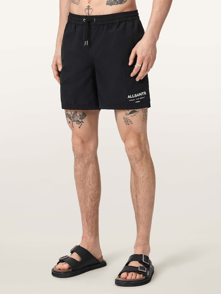 AllSaints Black Undergrnd Swim shorts - Image 1 of 5