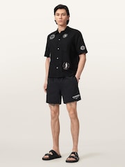 AllSaints Black Undergrnd Swim shorts - Image 2 of 5