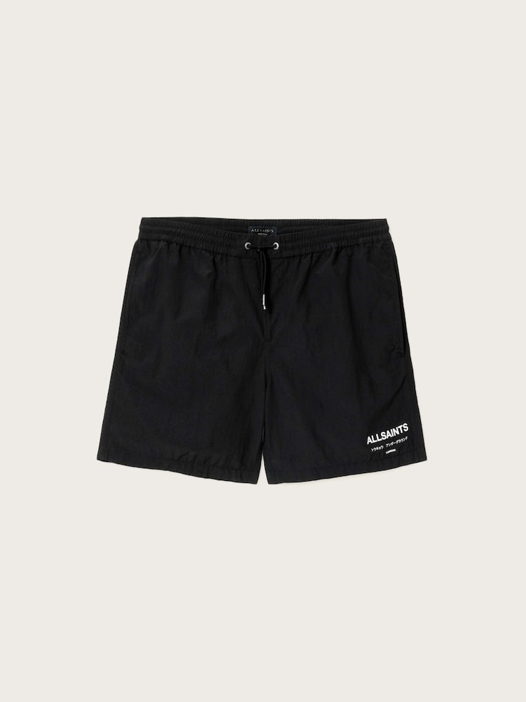 AllSaints Black Undergrnd Swim shorts - Image 5 of 5