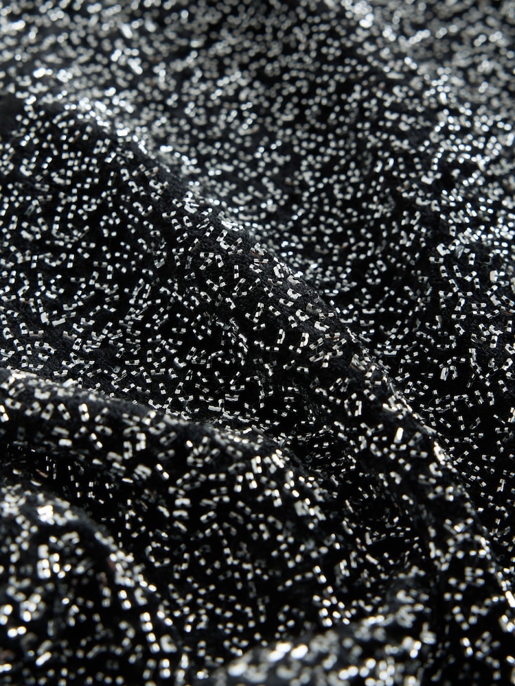 Black Short Sleeved Sequin Top - Image 8 of 8 Black Short Sleeved Sequin Top - Image 8 of 8