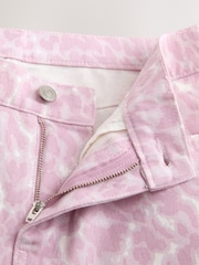 Pink Leopard Print Wide Leg Jeans - Image 2 of 3
