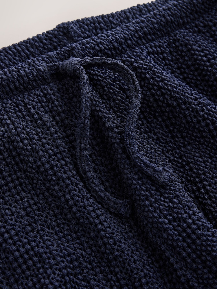 Navy Wide Leg Textured Trousers - Image 6 of 6 Navy Wide Leg Textured Trousers - Image 6 of 6