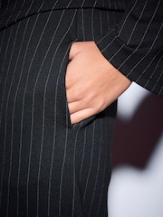 Black Wide Leg Pinstripe Trousers - Image 5 of 8