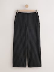 Black Wide Leg Pinstripe Trousers - Image 6 of 8