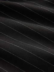 Black Wide Leg Pinstripe Trousers - Image 8 of 8