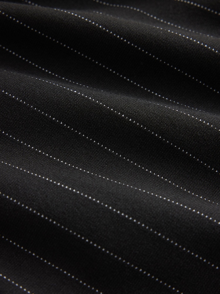 Black Wide Leg Pinstripe Trousers - Image 8 of 8 Black Wide Leg Pinstripe Trousers - Image 8 of 8