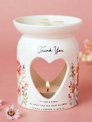Widdop White Wax Melt Burner - Thank You - Image 1 of 4