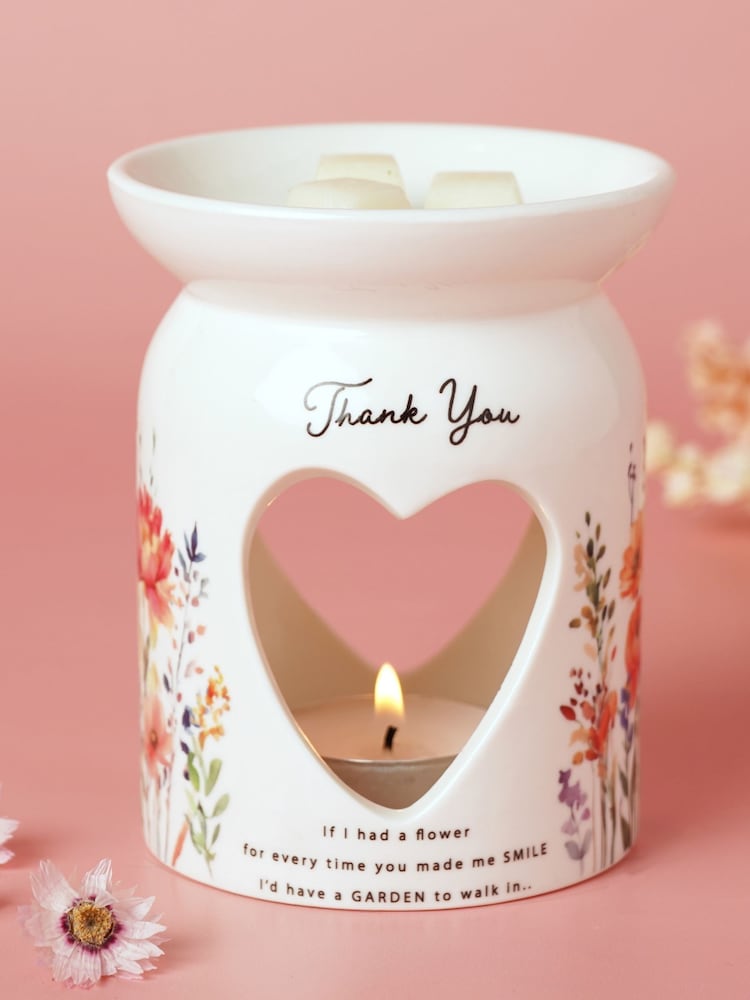 Widdop White Wax Melt Burner - Thank You - Image 1 of 4