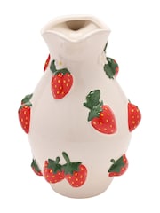 Widdop White Hand Painted Jug Vase - Strawberry - Image 2 of 2