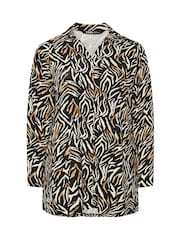 Yours Curve Black Zebra Print Shirt - Image 5 of 5