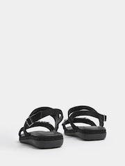 Yours Curve Black Extra-Wide Fit Diamante Stone Embellished Sandals - Image 4 of 4