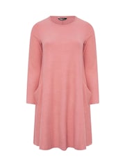 Yours Curve Orange Soft Touch Drape Pocket Dress - Image 5 of 5