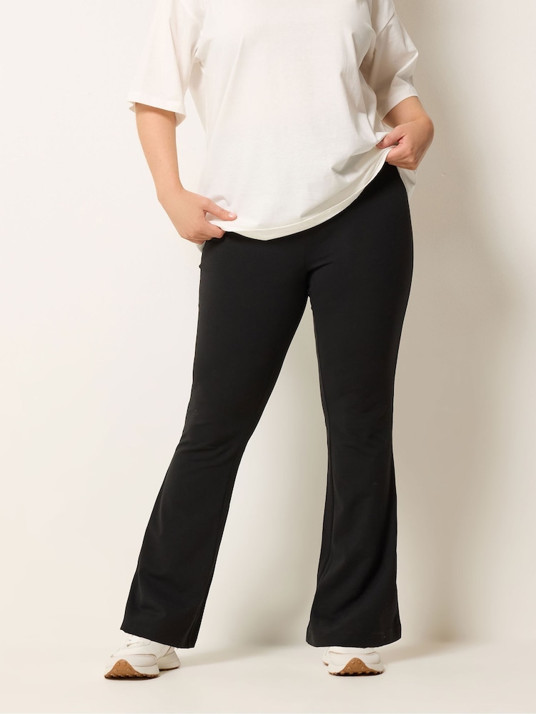 Yours Curve Black Active Flare Leggings - Image 1 of 5