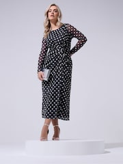 Yours Curve Blue London Side Knot Dress - Image 1 of 5