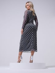 Yours Curve Blue London Side Knot Dress - Image 3 of 5