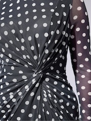 Yours Curve Blue London Side Knot Dress - Image 4 of 5