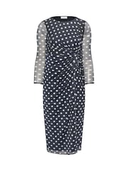 Yours Curve Blue London Side Knot Dress - Image 5 of 5