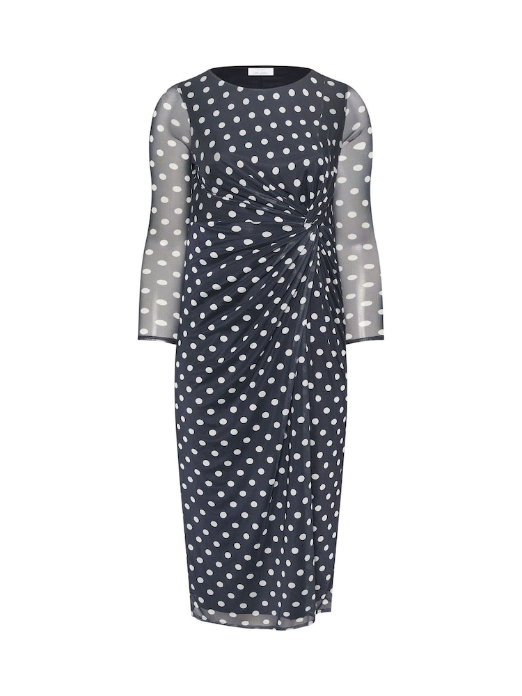 Yours Curve Blue London Side Knot Dress - Image 5 of 5