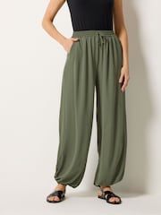Verde - Long Tall Sally Gathered Hem Trousers - Imaginea 2 din 5