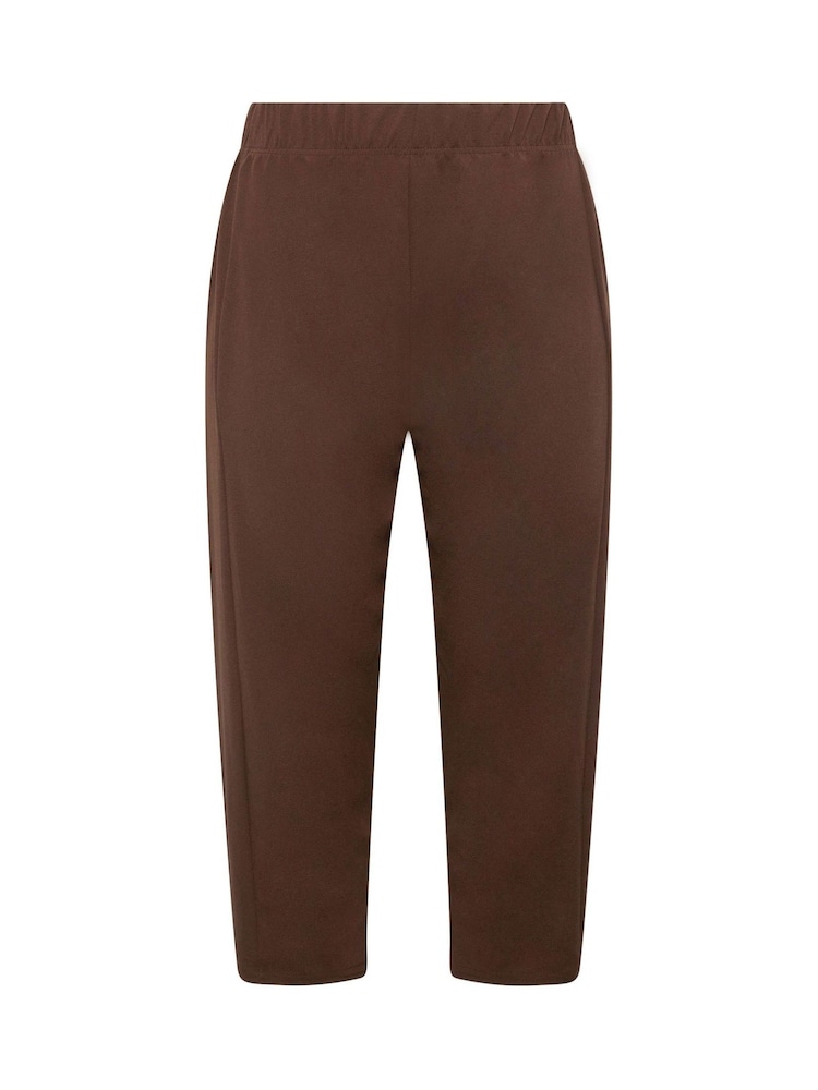 Yours Curve Brown Barrel Trousers - Image 5 of 5 Yours Curve Brown Barrel Trousers - Image 5 of 5